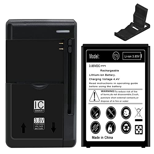 Long Lasting Upgraded 4300mAh Replaceable Business Battery Universal USB/AC Desktop Charger Folding Bracket Compatible with Verizon LG G3 VS985