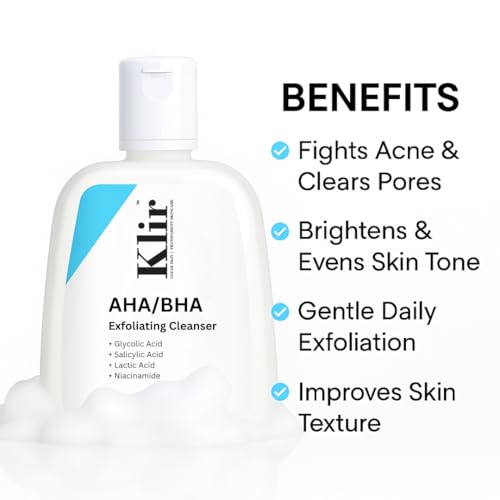 Image of KLIR Anti-Acne Combo | AHA BHA Exfoliating Face Wash + Acne Pore Serum with 2% Salicylic Acid & Niacinamide
