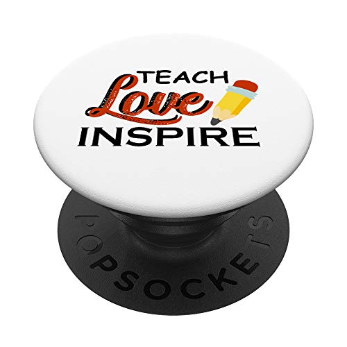 Teach Love Inspire Back To School Teacher Appreciation PopSockets Grip and Stand for Phones and Tablets
