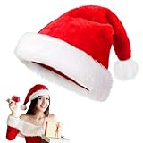 Xiqunw Bonnet Noel, Rouge Chapeau de Noël Peluche, Bonnet de Noel Unisexe...
