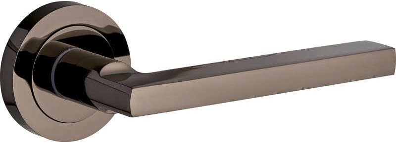 Designer Levers Scylla Lever on Rose Door Handle Black Nickel Pair