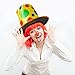 Wittocs Clown Hat Polka Dot Top Hat for Circus Parties Carnivals Rainbow Halloween Cosplay Party