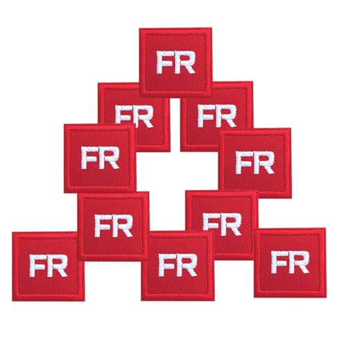 CXWLJL 10Pcs FR Patch, Replacement Garment Patch for Clothes(Red)