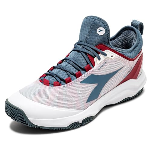 Diadora Speed Blushield Fly 4 + Clay Men Shoes (White/Oceanview/Salsa) (White/Oceanview/Salsa, US Footwear Size System, Adult, Men, Numeric, Medium, 10.5)2