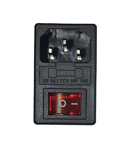 HONGYETAJA Inlet Male Power Socket with Fuse Switch 10A 250V 3 Pin IEC320 C14