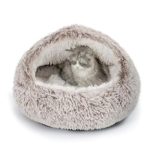 CATISM Plush Hooded Cat Bed