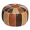   Thgonwid-Unstuffed-Handmade-Moroccan-Round-Pouf-Foot-Stool-Ottoman-Seat-Faux-Leather-Large-Storage-Bean-Bag-Floor-Chair-Foot-Rest-for-Living-Room-Bedroom-or-Wedding-Gifts-Multi-Color