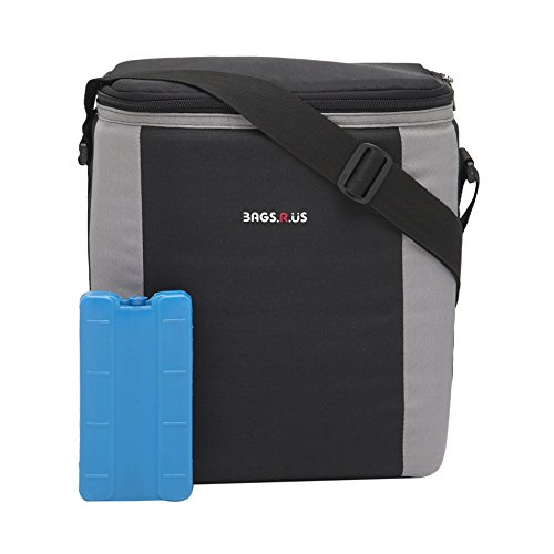 Image of BagsRUs 12 Litre Black Polyester 6 by 750ml Bottle Portable Chiller Cooler Travel Bag with Free ice Pack (CH106FBL)