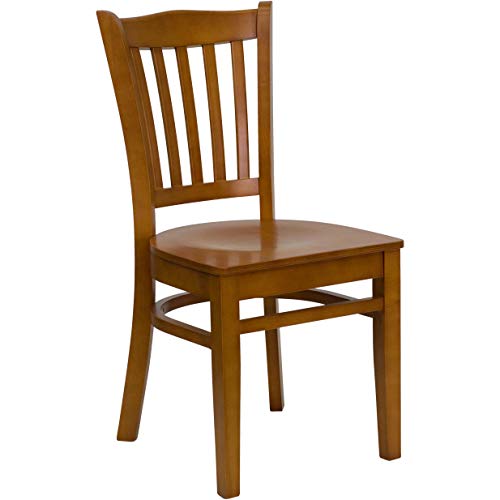 Flash Furniture Hercules Series Vertical Slat Back Natural Wood Restaurant Chair #TOP6