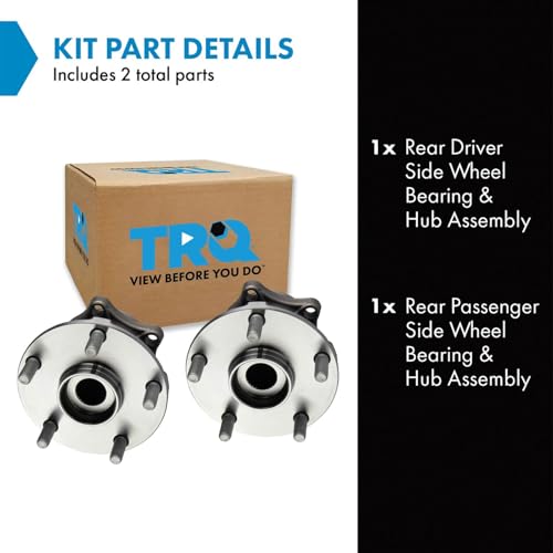 Image of TRQ Rear Driver and Passenger Side Wheel Bearing and Hub Assembly Set 2 Piece Compatible with 15-21 Subaru Legacy 15-21 Outback 15-19 WRX 15-16, STI 2019 WRX STI 19-21 Ascent 2019 Forester