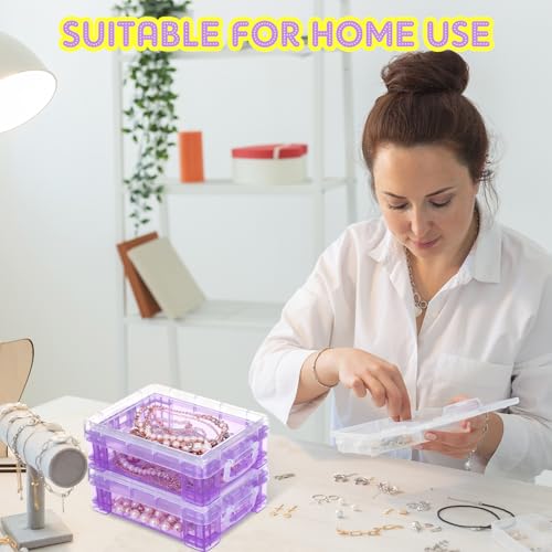Image of Suzile 25 Pcs Plastic Crayon Boxes Bulk,Purple
