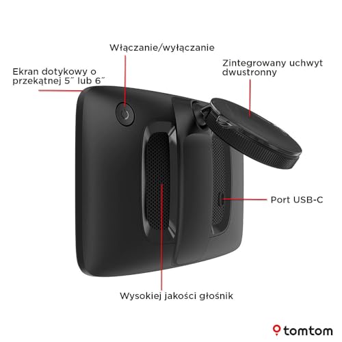TomTom Nawigacja GO Classic 2gen. (ekran 5-cali, informacje o korkach, ostrzeżenia o fotoradarach na 3 mies., mapy UE, aktualizacje przez sieć Wi-Fi, asystent pasa oraz zintegrowany uchwyt)
