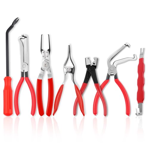 VKQTS 7PCS Automotive Electrical Terminal Connector Separator Removal Tool,Straight & 60° Electrical Disconnect Pliers with Electricals Connector Removal Tool,Electricals Connectors Tools (Style 1)