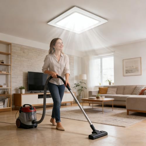 Luz de ventilador de baño de 10 pulgadas con extractor integrado de 105 CFM regulable 4