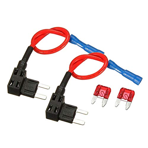 Kesoto 2 conectores de fusível de circuito ATS, mini adaptadores de circuito duplo, baixo