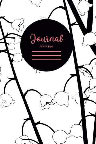 Birth Flower Composition Notebook Journal, May Lily of the Valley Gifts for Women, Teens, Girly Girls, Abstract All Over Print Design: 120 pages, 6