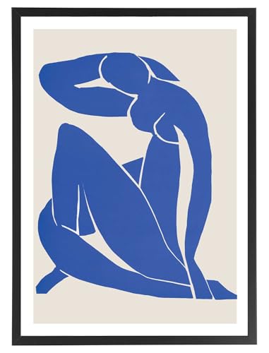 Affiche Henri Matisse Nu bleu II 50 x 70 cm encadrée bois noir
