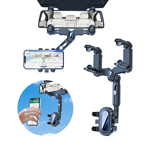 Support de Téléphone pour Rétroviseur,Multifunctional Adjustable Universal Phone Holder,Support de Navigation Réglable Rétractable Rotatif à 360 Degrés,Convient à Toutes Les Voitures Cover