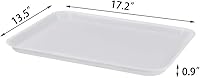 Vista 2 de Gloreen Bandeja rectangular de comida rápida, bandejas de café estándar para cafetería, 17.2 x 13.5 pulgadas, juego de 4 (blanco)