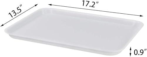 Miniatura 9 de Bandeja rectangular de comida rápida, bandejas de café estándar para cafetería, 17.2 x 13.5 pulgadas, juego de 4 (gris)