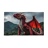 Matériau de qualité : ces serviettes de bain Majestic Red Dragon sont fabriquées à partir d'un mélange unique de polyester et de coton. Le tissu en fibre ultra-fine sur le côté imprimé garantit que l'impression vibrante reste claire, tandis que les boucles en pur coton à l'arrière offrent une forte absorption.