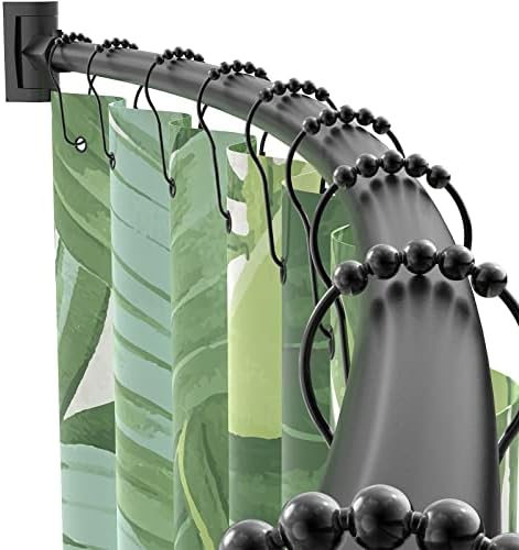 PrettyHome Adjustable Arched Curved Shower Curtain Rod Rustproof Expandable Aluminum Metal Shower Rod 38-72 Inches Telescoping Design Exquisite Customizable for Bathroom,Need To Drill,Black