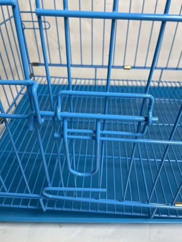 Image of Berlin's Small Puppy Dog Cage, Foldable Portable Crate, Double Door with Latches, Removable Tray,(18x14x12inches) (Sky Blue, 18 Inch)