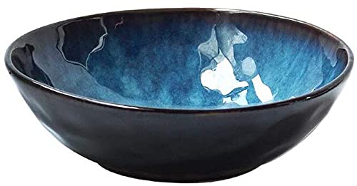 ERoomQ Pasta Bowls Vintage Ceramic Salad Bowl Ceramic Bowl Household Soup Bowl Irregular Tableware Salad Bowl Pasta Bowl Fruit Bowl [7 Inches 8 Inches 9,