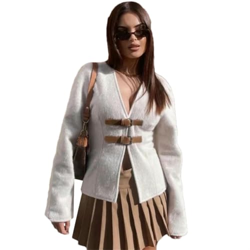 Manteaux à simple boutonnage femme veste col en V mi-saison