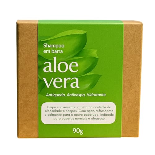 Shampoo em Barra Natural de Aloe Vera - Hidratação Anti Queda e Crescimento Capilar