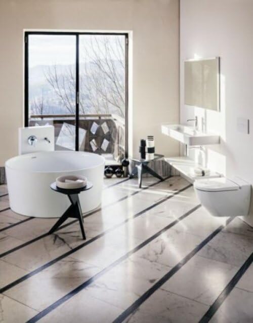 Laufen Navia Cleanet Dusch-WC, Tiefspüler 4,5/3-Liter wandhängend, spülrandlos, 37x58 cm, mit seitlicher Öffnung für externen Wasseranschluss 19,5 cm; Farbe: weiss matt – Bild 5