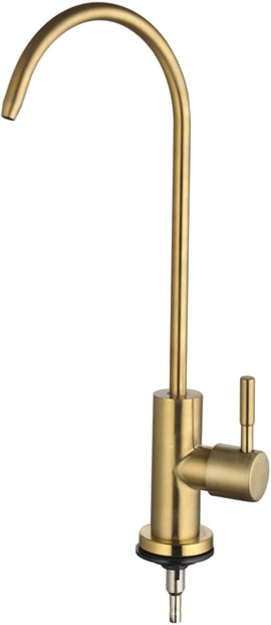 Kitchen Faucets, Drinking Water Faucet Gooseneck Single Cold Reverse Osmosis,Golden B(Golden B)