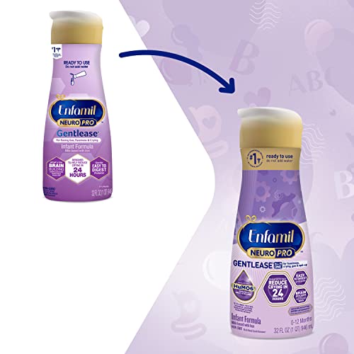 Enfamil Neuropro Gentlease Ready-To-Use Baby Formula, Brain And Immune Support With Dha, Clinically Proven To Reduce Fussiness, Crying, Gas & Spit-Up In 24 Hours, Non-Gmo, 32 Fl Oz (Pack Of 6) #TOP1