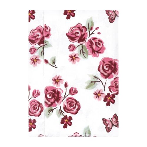 Hudson Baby Unisex Baby Cotton Flannel Burp Cloths, Sweet Roses, One Size3