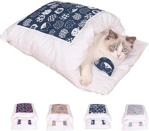 Générique - Sac de Couchage Orthopédique pour Chat - Doux et Chaud Avec Coussin Amovible et Lavable - Mobilier Grotte Maison Lit pour Chats