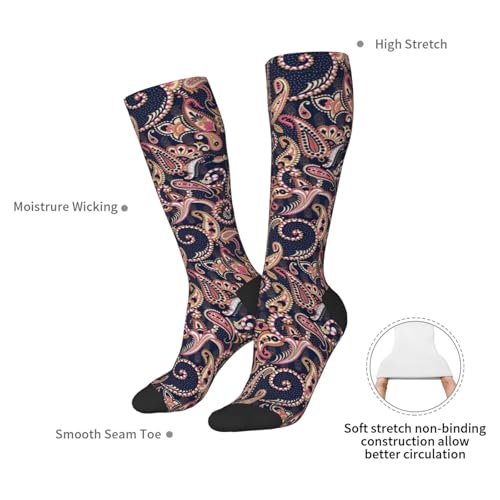 Image of Knee High Socks for Women Girls Fashion Women's Festival Stockings for Casual Running Work Travel