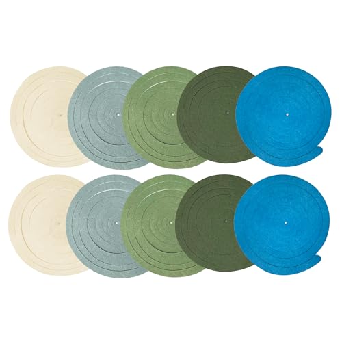 Image of 36 Pcs Sage Green Dusty Blue Hanging Swirl Decorations Blue Sage Green Felt Swirl Streamer Spiral Ceiling Garland for Birthday Retirement Wedding Safari Silly Goose Themed Party Supplies