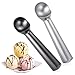 Łyżka do lodów, 2 szt. aluminiowa nieprzywierająca nieprzywierająca łyżka do lodów, łatwa do czyszczenia, profesjonalna łyżka do lodów do owoców, twardych lodów (czarna, srebrna) 60 ml porcja