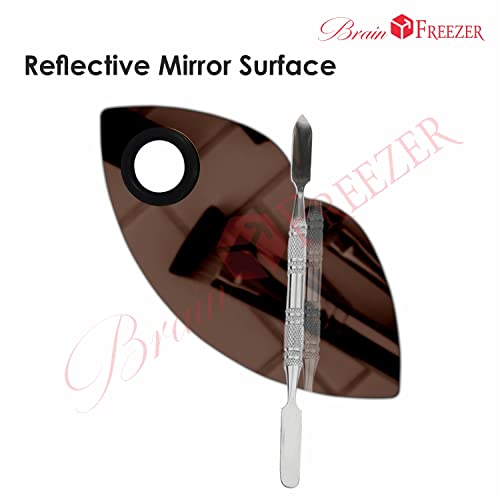 Image of Brain Freezer Shiny Makeup Palette With Stainless Steel Lip Shape Spatula, Rose Golden 100 g