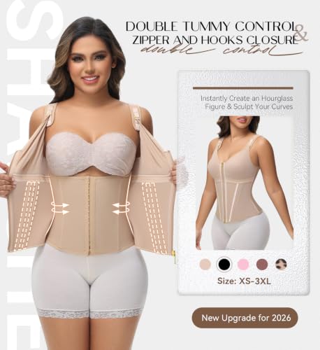 Image of SHAPSHE Waist Trainer Corset for Women Tummy Control Body Shaper with Bra