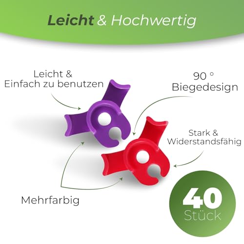 40 Stück Pflanzenbieger Winkel Grow LST Clips für Low Stress Training – 90 Grad Pflanzentrainer & Pflanzenstütze für effizientes Biegen – Gleichmäßigeres Wachstum und höhere Erträge (40 Stück)
