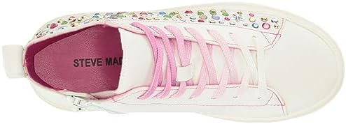 Steve Madden Girls Shoes Girls Zeenaa Sneaker, White Multi, 3 Little Kid | Image 4