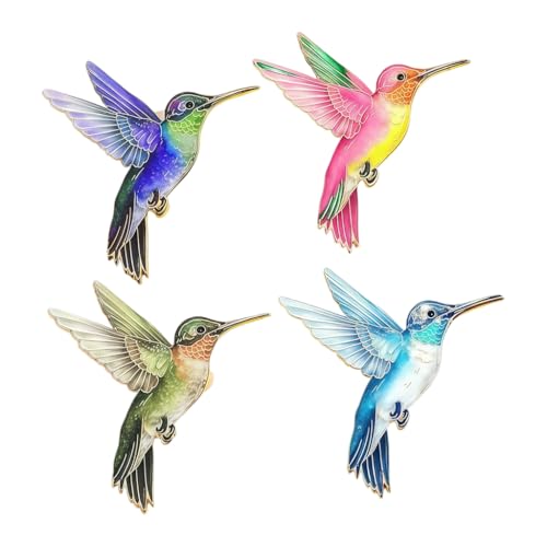 4Pcs Hummingbird Brooch Fashion Jewelry Accessory Metal Badge Pin for Clothes
