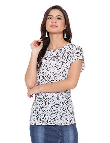 Image of oxolloxo Women Printed Short Sleeve Round Neck Regular Top