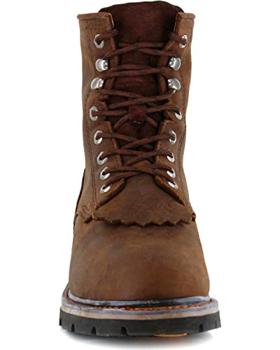 Cody James Men's 8" Waterproof Lace-Up Kiltie Work Boot Round Toe Brown #TOP3