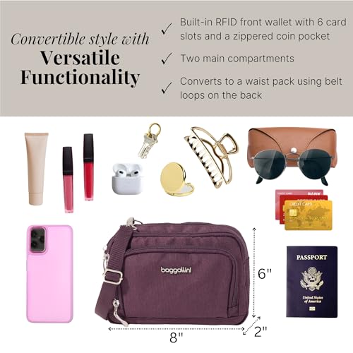 Image of Baggallini Triple Zip with Front Wallet /Trifecta RFID Wallet Crossbody