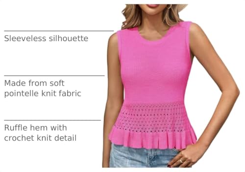 Image of Saodimallsu Womens Crochet Tank Top Sweater Vest