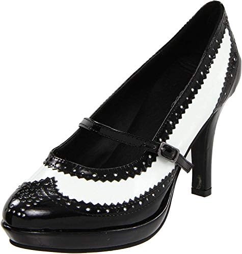 Ellie Shoes Women's 414-Flapper Pumps - Gangster Maid Costume Heels, Black White, 7