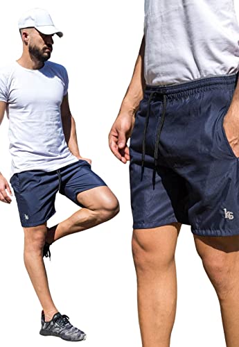 Shorts Masculino Esporte Treino Academia Com Bolsos Laterais 0402 COR:AZUL MARINHO;Tamanho:M