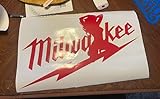 Generic Milwaukee Sticker Decal 8,21,30 inches (Red, 8 inches)